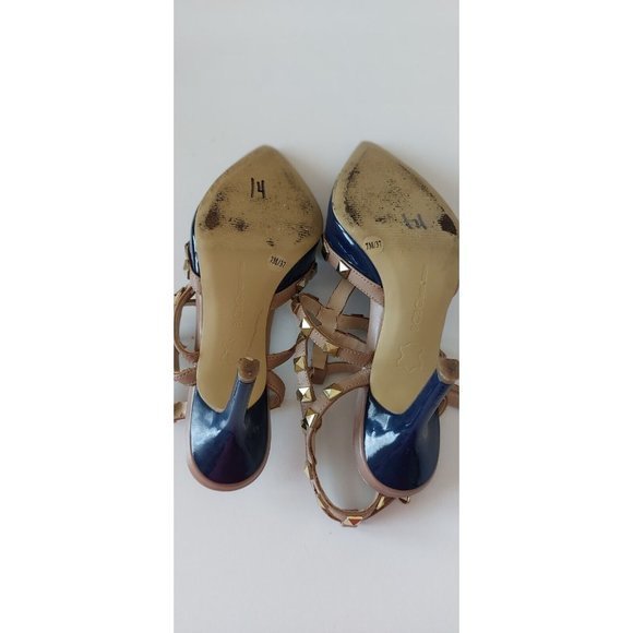BCBG Generation Darron 2 Tone Royal Blue Patent Leather Pumps Studded Straps‎ 7M - Picture 5 of 5